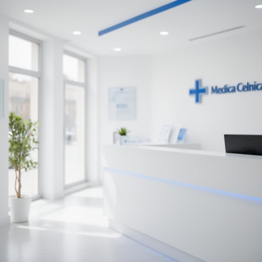 Recepción de la clínica Delphos en Madrid